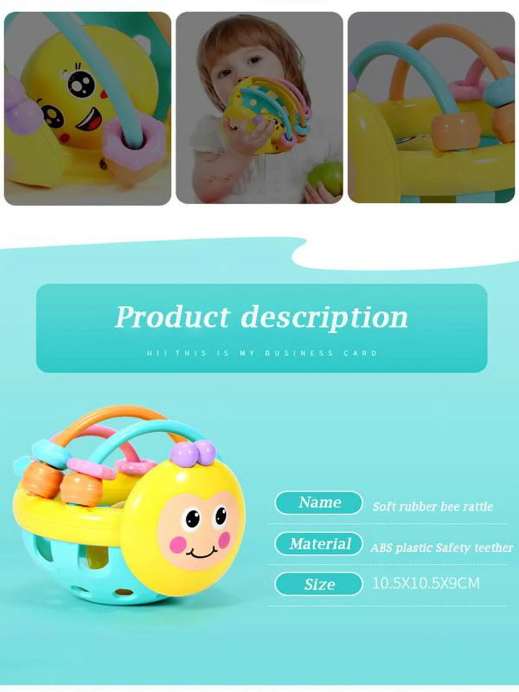 Baby Hand Bell Rattles Ball Toys for 6-12 Months Toddlers, BPA Free S8393