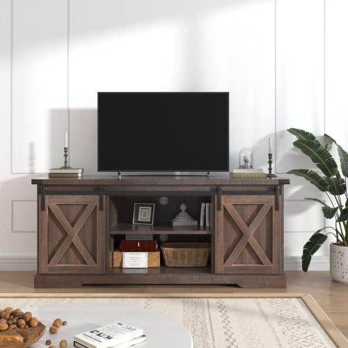 St.Mandyu Farmhouse TV Stand for TVs up to 65 inch, Brown W819
