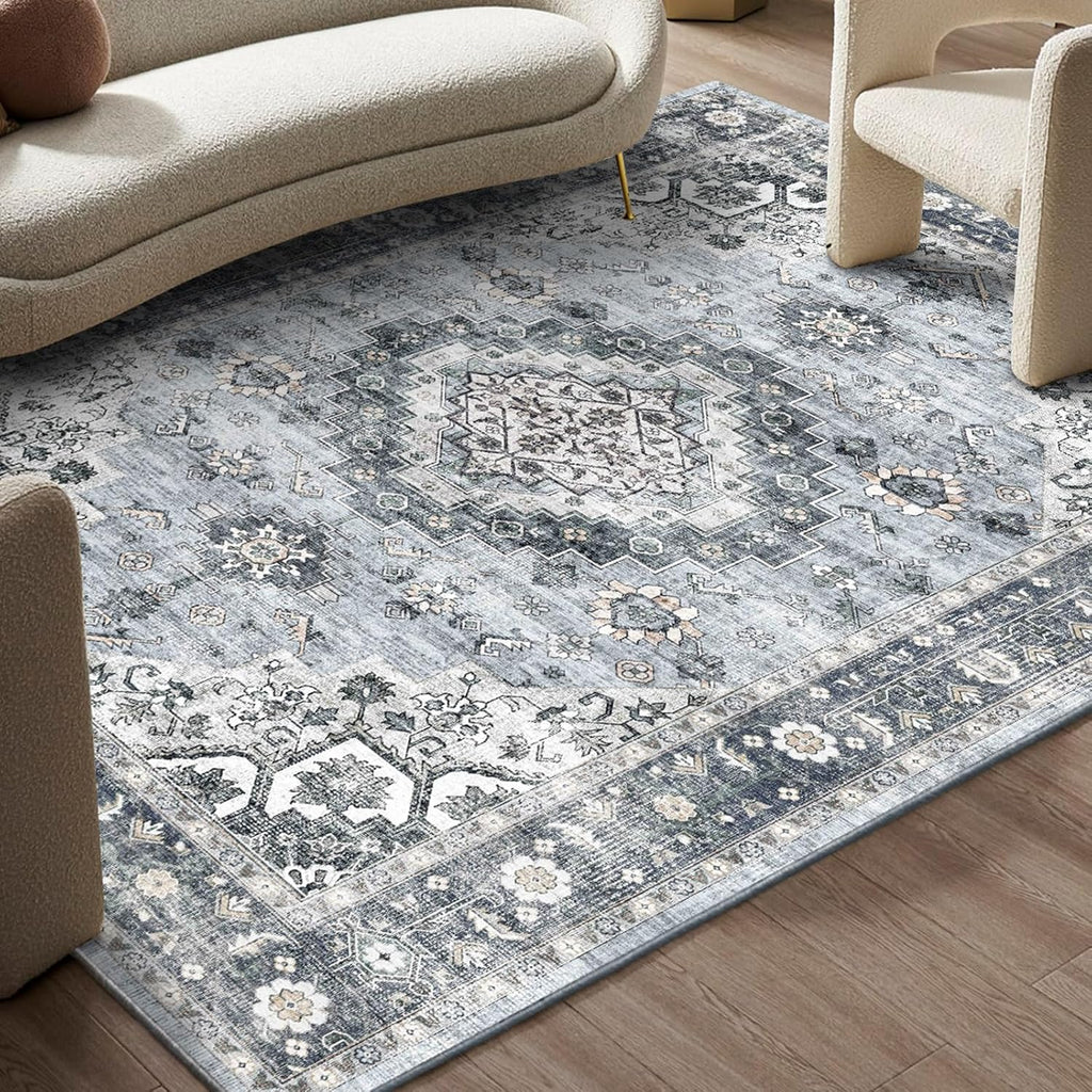 5x7 Machine Washable Non-Slip Area Rug S5756