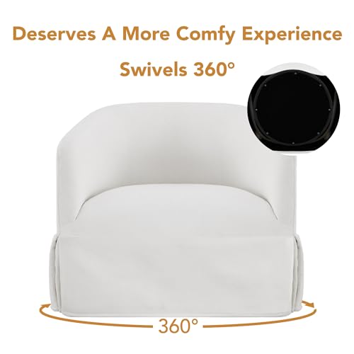 Swivel Accent Chair Modern Barrel Armchair, 22-inch Wide Seat, Sand S928