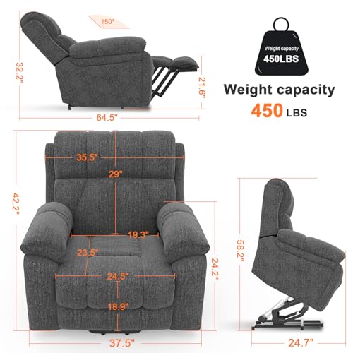 YONISEE Lift Chairs Recliner for Elderly, Massage and Heat, Heavy Duty with Cup Holders X643849