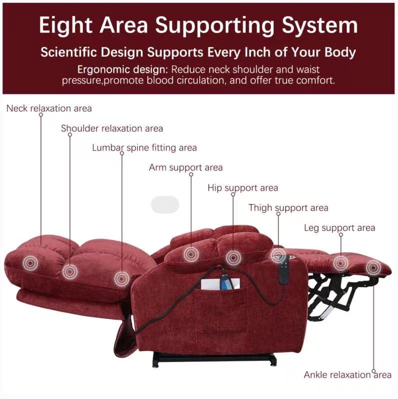 Electric Power Lift Recliner Chair Dual Motor Massage Heated for Elder O23839