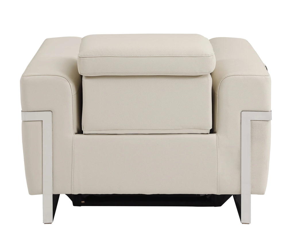 Regal Top Grain Italian Leather Power Recliner Chair - Beige L672