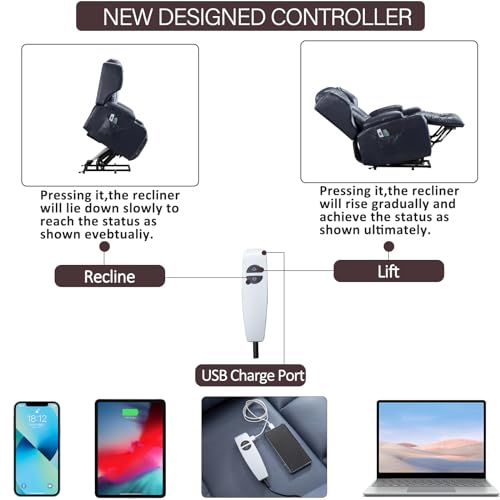 Electric Power Lift Recliner Chair with Massage & Heat for Elderly W997629