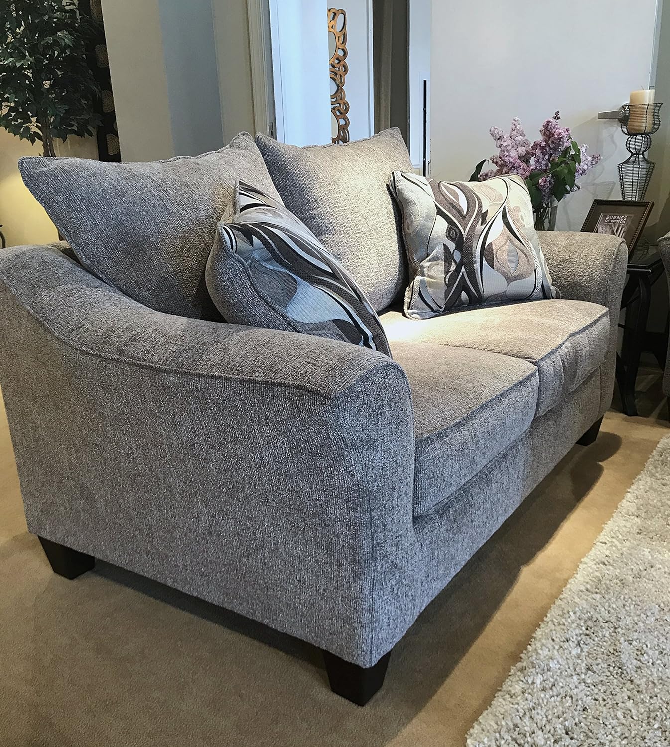 Roundhill Furniture Pillowback Loveseat F333504