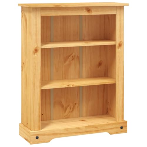 3-Tier Bookcase Mexican Pine with 3 Shelves for Home Office F72781