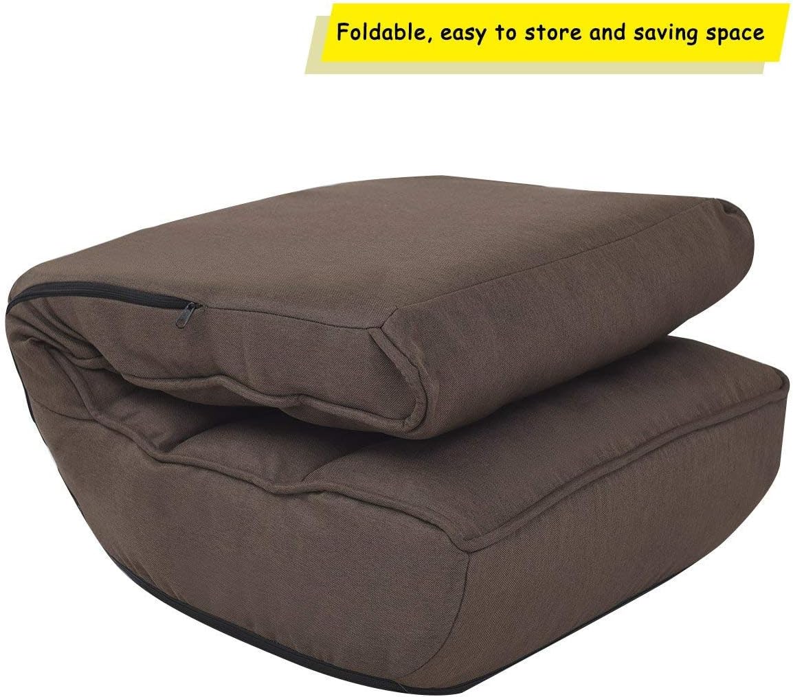 Casart Floor Chair Sleeper 4-Position Adjustable Folding Lounger, Brown X40198
