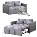 Loveseat Sleeper, Pull Out Sleeper Sofa with Adjustable Backrest and Pillows, Teddy Fabric Couch Bed for Living Room, Apartment and Small Space (Brown)
