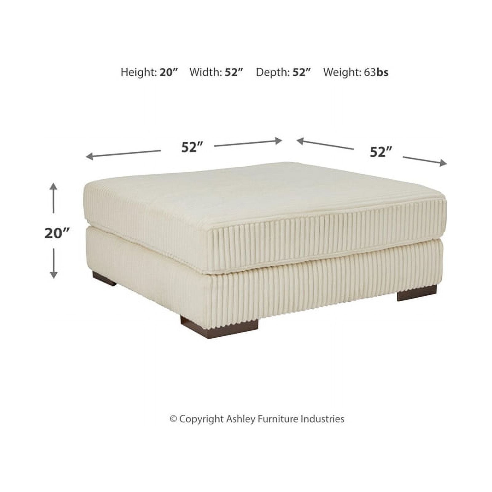 Ashley Furniture Lindyn Oversized Fabric Accent Ottoman Ivory R241785