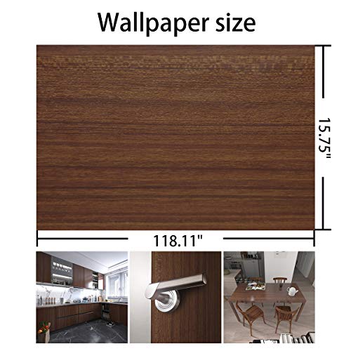 Walnut Contact Paper 24x354 inch Brown Wood Vinyl Wrap for Countertops Y5592