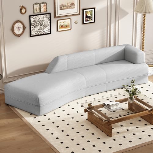 HomSof 109.4" Curved Chaise Lounge Modern Indoor Sofa Couch for Living Room, Grey
