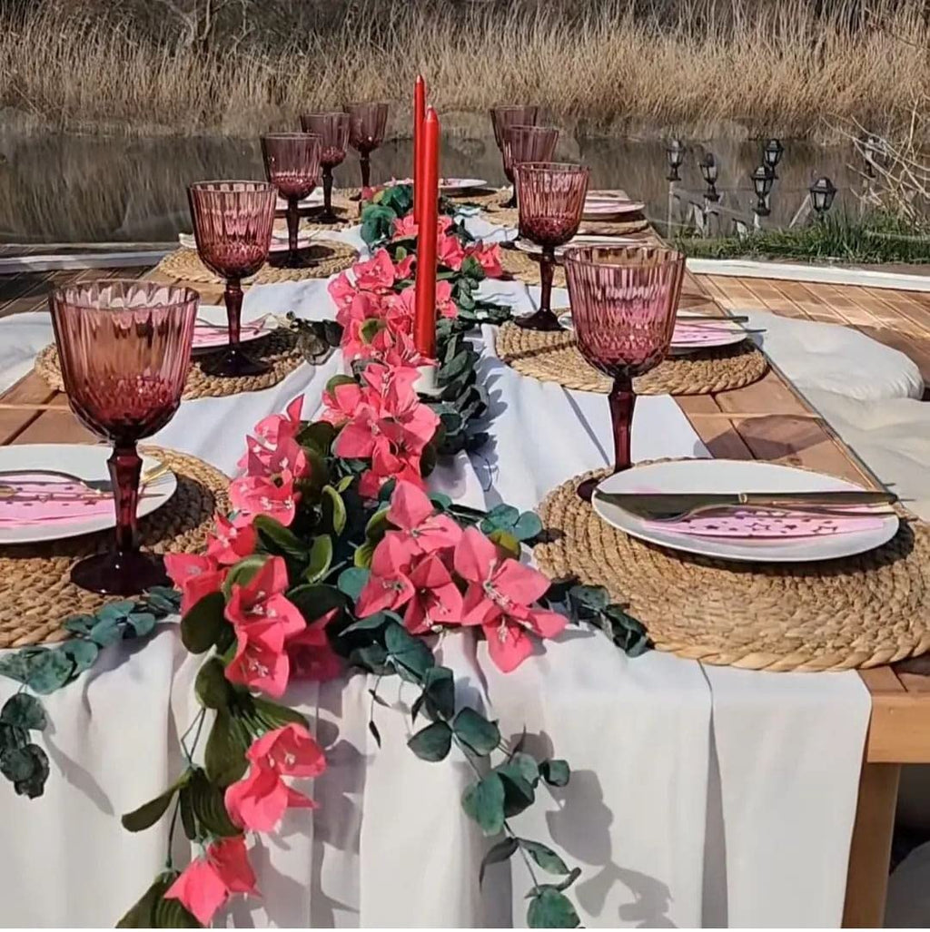 Boho Picnic Table 28"W x 60"L x 13"H Natural Wood O17261