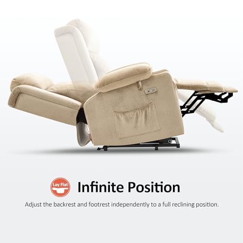 MCombo Large Dual Motor Power Lift Recliner Chair with Massage and Heat, Grey J2556