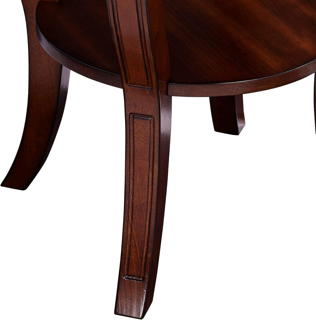 Patterson II Farmhouse Rustic Cherry Wood Round Accent Side End Table 26" Wide D278346