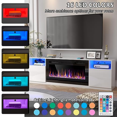 70" Fireplace TV Stand with 36" Electric Fireplace, Black B38934