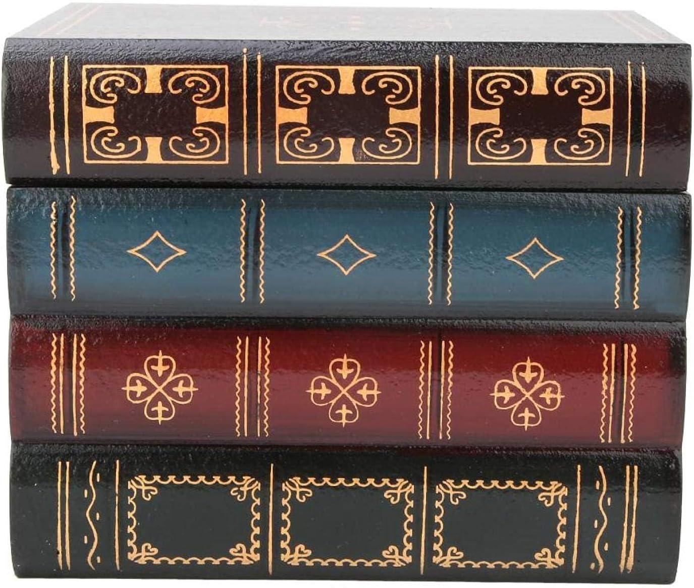 Fake Books Wooden Storage Box Hidden Storage Decorative Antique Books M7384