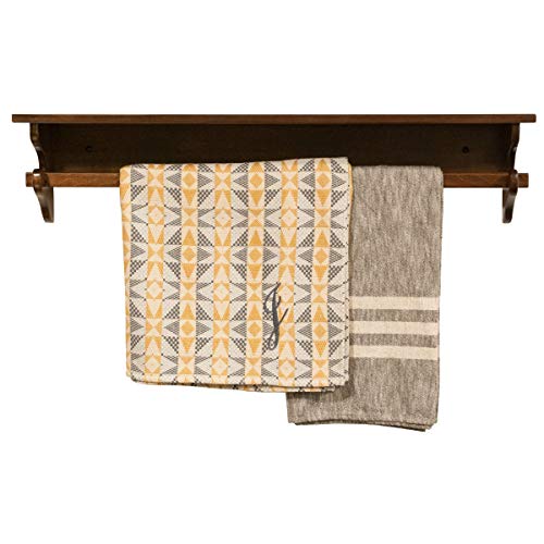 RRD Mounted Quilt Rack with Shelf – Amish Made Wall Hangers for Blankets, Oak Wood, 48" L U239089