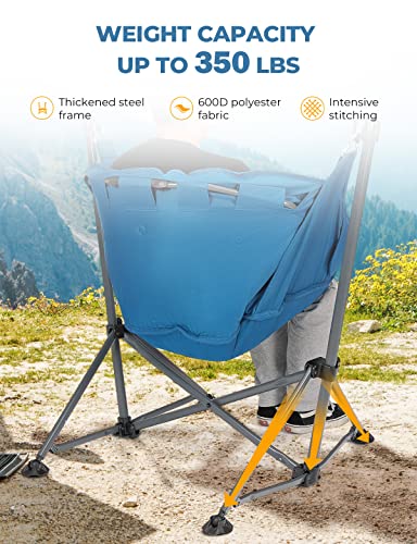DEERFAMY Padded Hammock Chair with Back Support, 350 lbs Capacity, 600D Polyester C690013