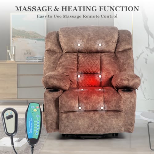 Power Lift Recliner Chair for Elderly with Heat and Massage, Fabric K7688