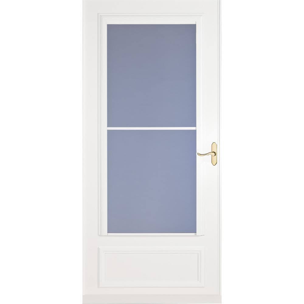 Larson Savannah 36-in x 81-in White Mid-View Wood Core Storm Door | 37080032