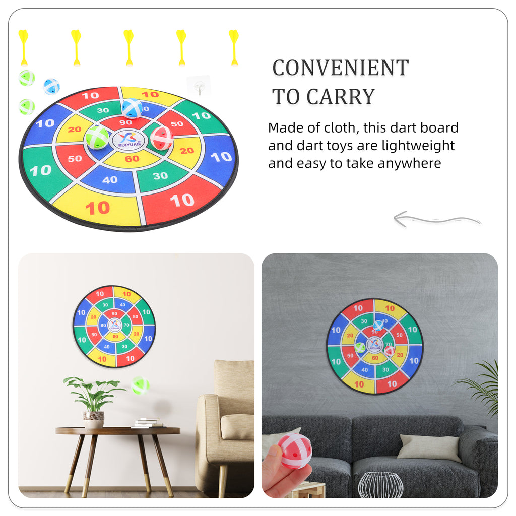 Safety Dart Board Toys Sticky Ball Shooting Game Set 36cm J24949