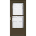 Pella Helena 36-in x 81-in Brown Mid-View Universal Reversible Wood Core Storm Door | 90839