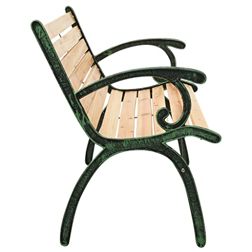 Cast Iron and Firwood Patio Bench 48.4" for Outdoor Garden L747571