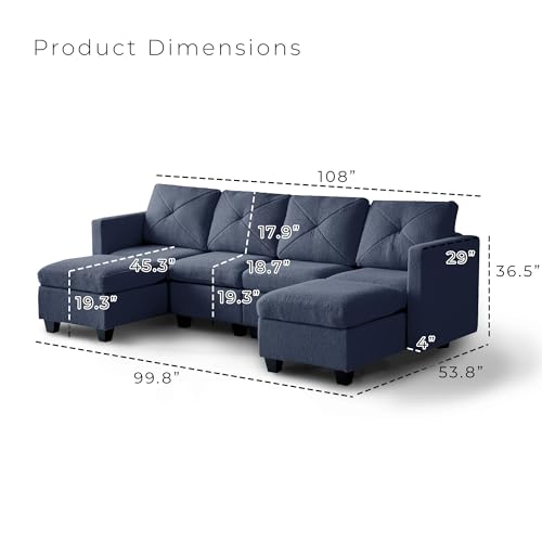 Casa Andrea Milano Modular Sectional Sofa, Boucle Fabric U Shaped Couch with Storage J157