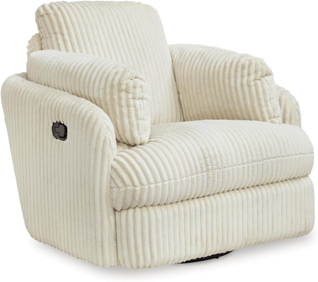 Signature Design by Ashley Tie-Breaker Swivel Glider Recliner, 40" W x 39" D x 37" H, White