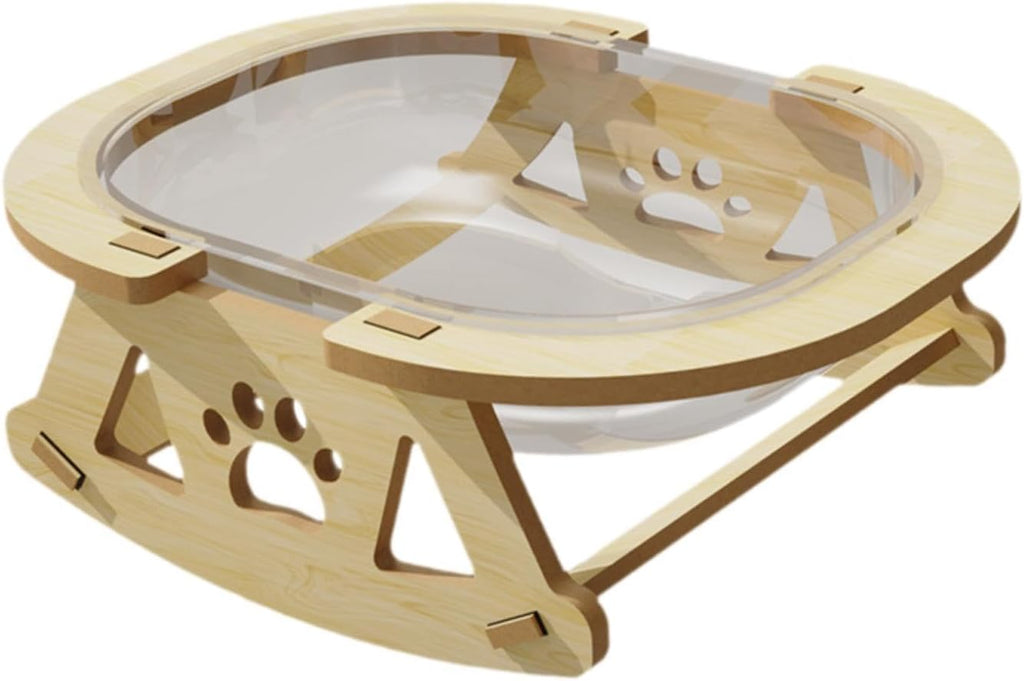 Space Capsule Cat Bed Condo Solid Wood Stand, Beige T33392