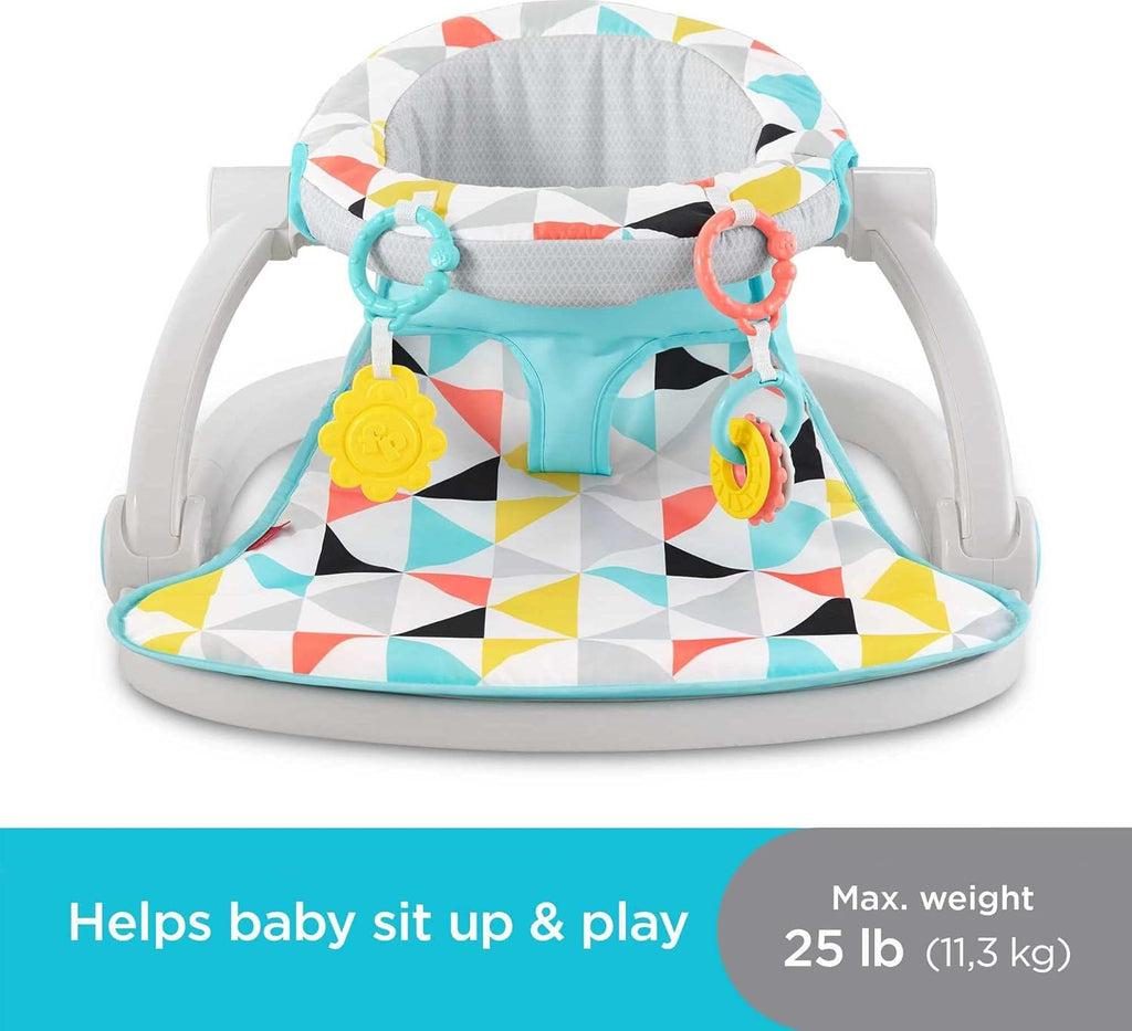 Fisher-Price Portable Baby Chair Sit-Me-Up Floor Seat with Developmental Toys, Windmill Q471631