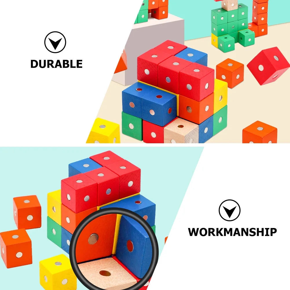 Magnet Cubes Building Blocks 90 Pcs Wooden Puzzle E302