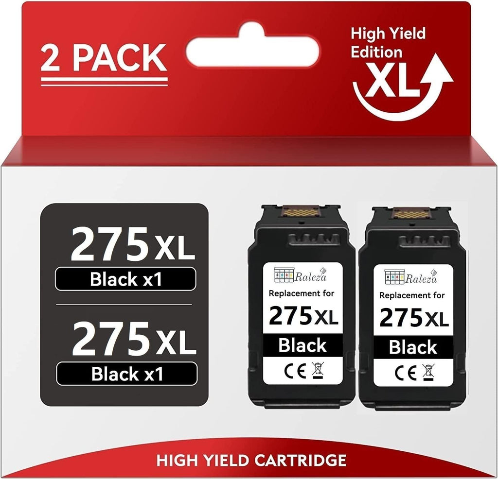 Raleza Compatible PG-275XL PG 275 High Yield Black Ink Cartridge Replacement for Canon PIXMA TS3500 TS3520 TS3522 TR4700 TR4720 TR4722 Printer (Black, 2 Pack)