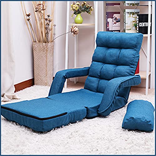 6-Position Adjustable Chaise Lounge Sofa with Armrests and Pillow, Blue B590