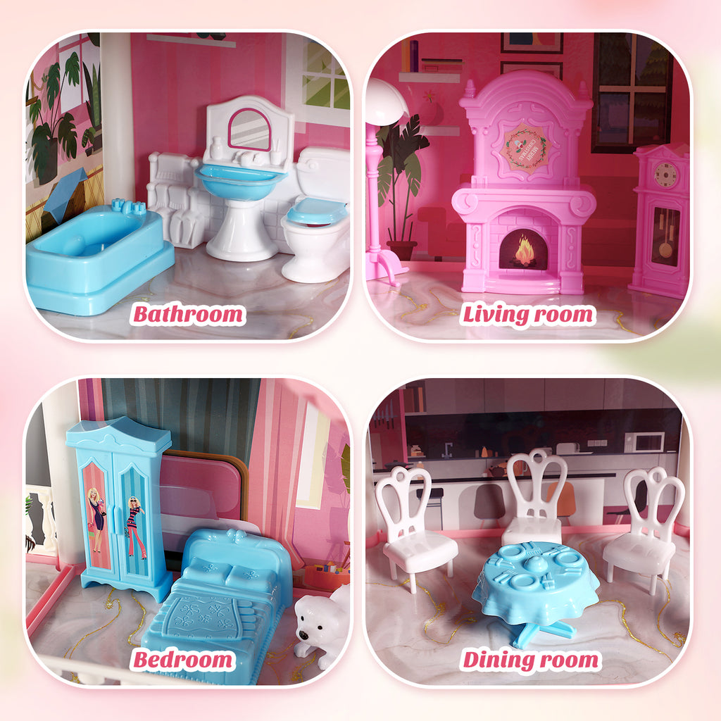 Children's Play House Princess Mansion Dollhouse Toy with Accessories F36147