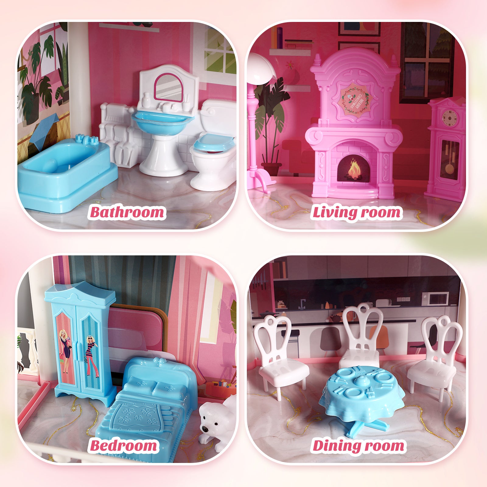 Children's Play House Princess Mansion Dollhouse Toy with Accessories F36147