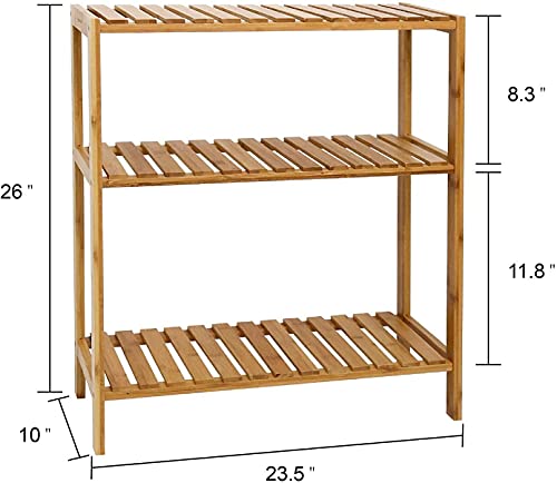 Bamboo Corner Shelf 5-Tier Storage Rack for Bathroom Kitchen K667