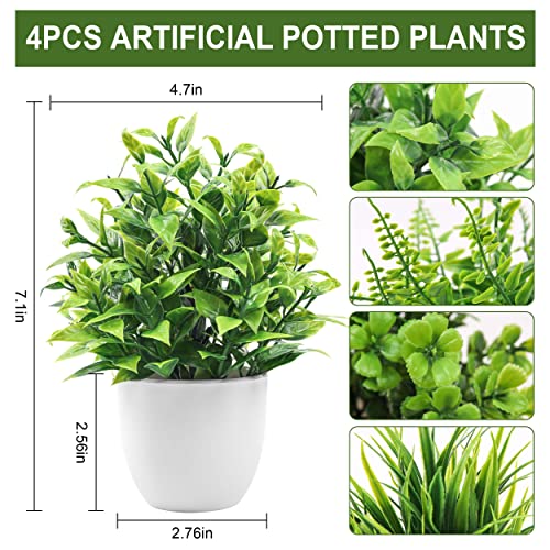 Der Rose 4 Pack Small Artificial Potted Plants Indoor Decor J918727
