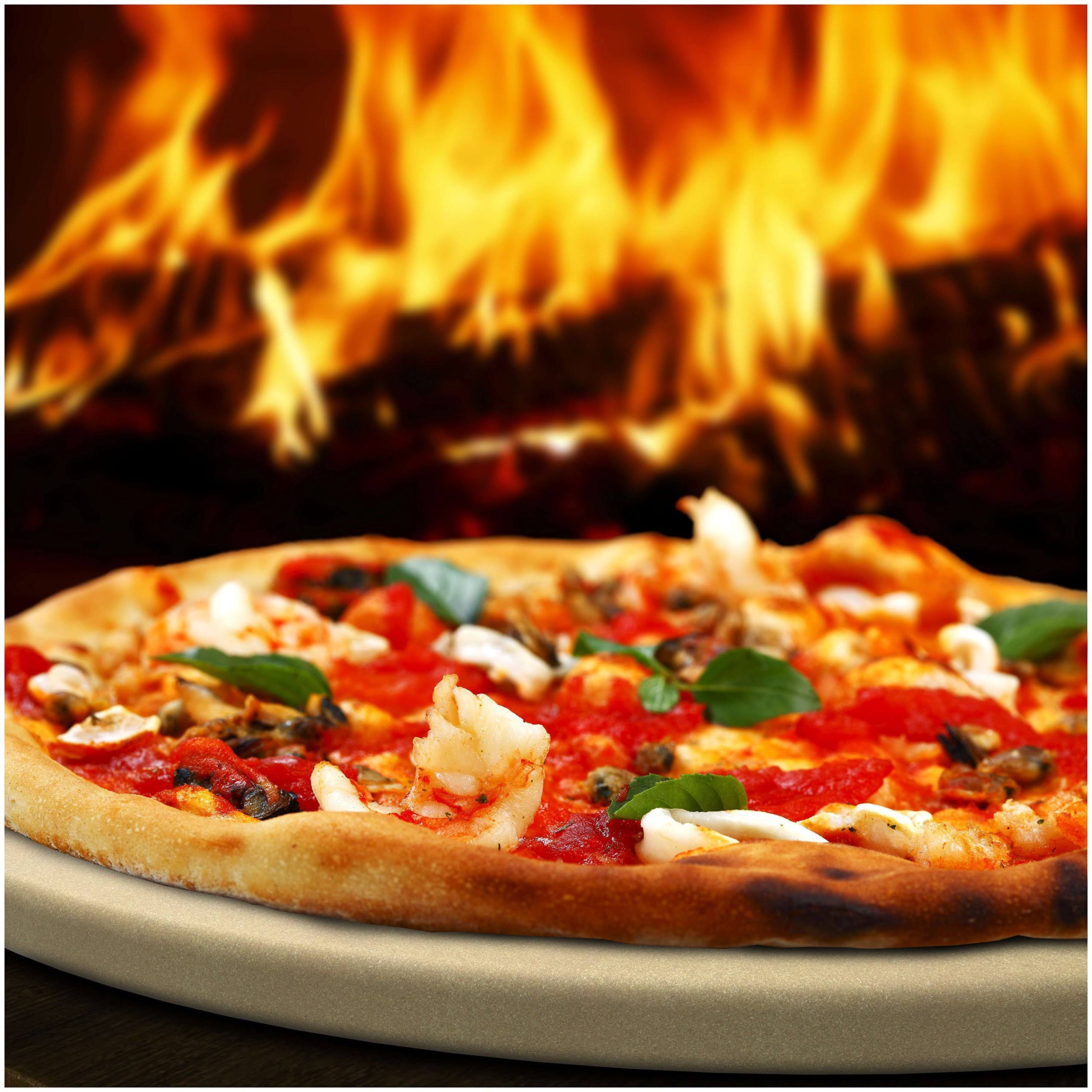 Only Pizza Stone with Thermarite for Best Crispy Crust. Durable, Certified Safe.