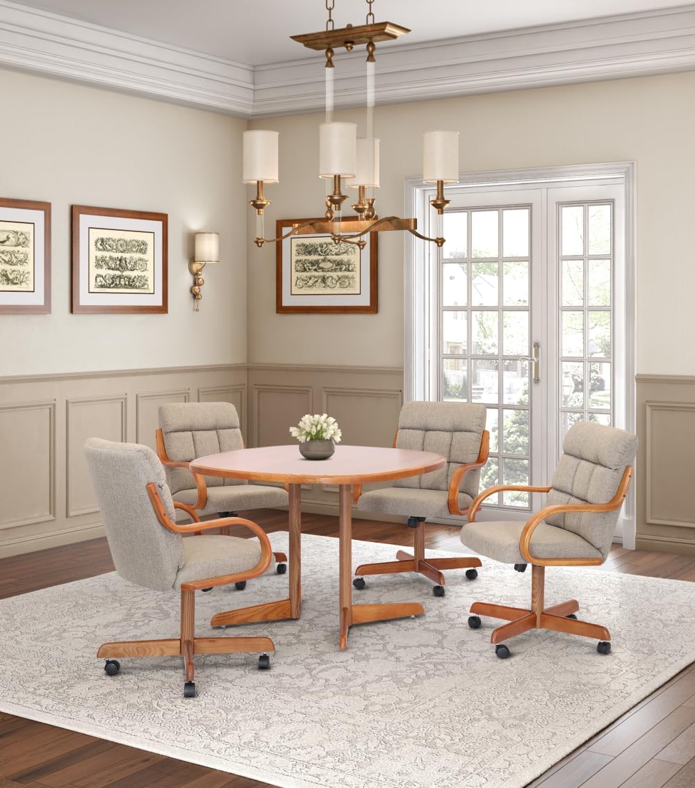 Caster Chair Company 5-Piece 42x42 Caster Dining Set with Laminate Table & Toast Chairs C531346