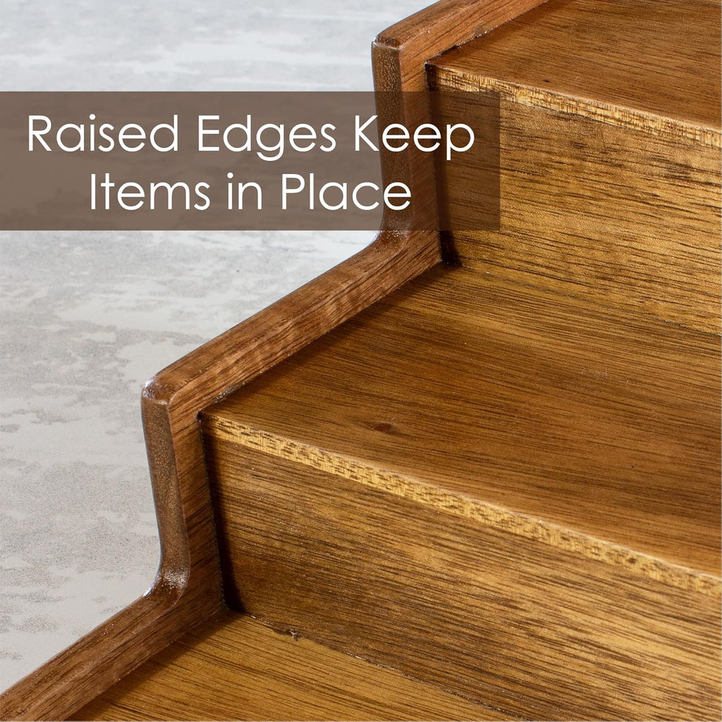 Acacia Wood 3 Tier Spice Rack for Cabinet or Kitchen O6451