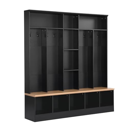 Hall Tree with Shoe Storage Bench and Coat Rack U6425