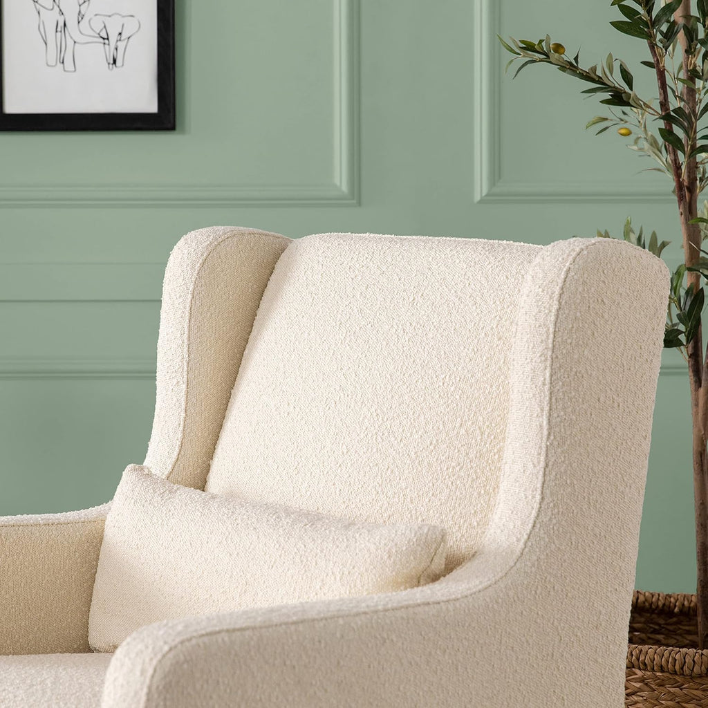 Carter's by DaVinci Adrian Swivel Glider with Storage Ottoman, Ivory Boucle R715477