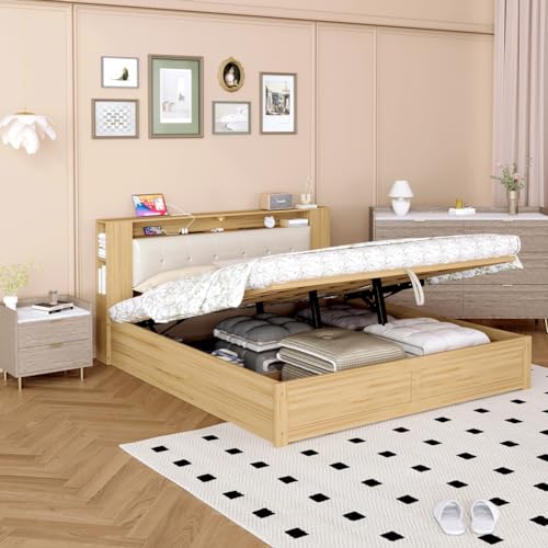 Merax 3-Piece Queen Bedroom Set with Upholstered Bed, Nightstand & Dresser N854