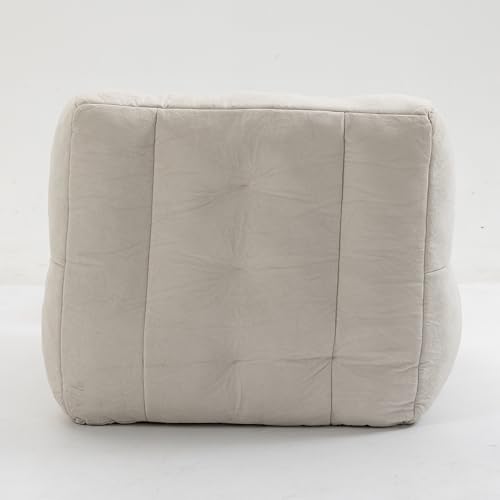 roomfitters Fluffy Bean Bag Chair with Memory Foam and Ottoman, Blue O153