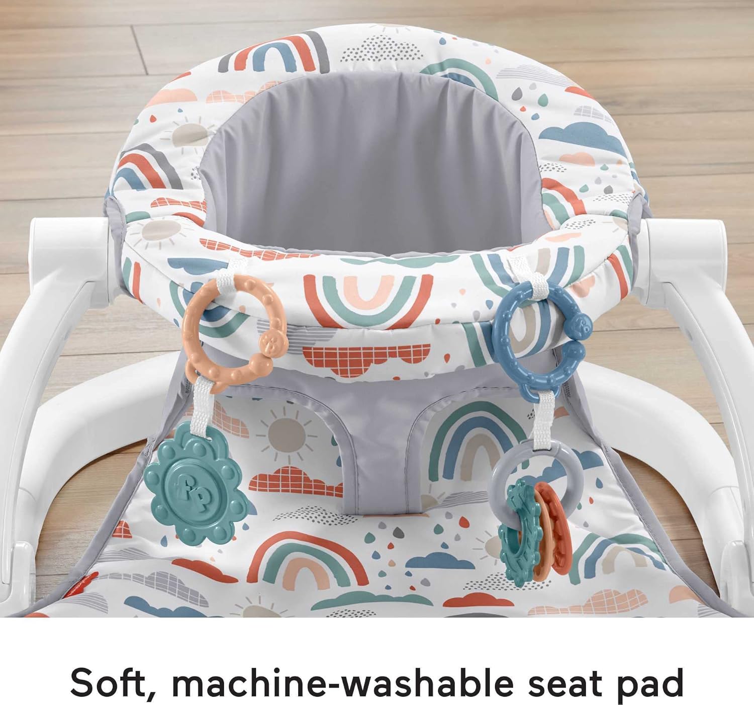 Fisher-Price Sit-Me-Up Floor Seat with Developmental Toys, Rainbow Sprinkles N563787