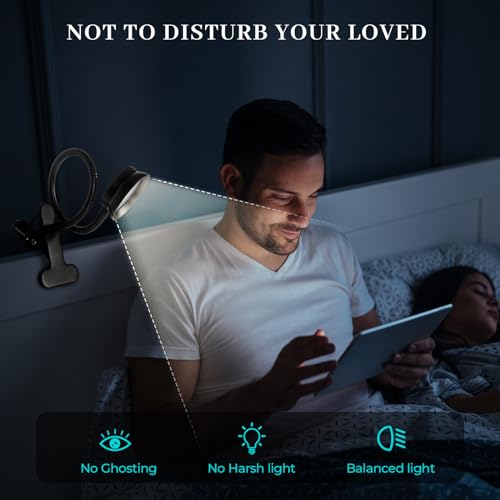 AORAEM Book Light for Reading, 3 Color LED Clip on Lamp, 360° Adjustable USB I5201