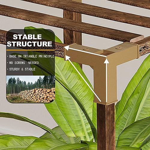 HOMOKIRT 10 Tier Plant Stand for Indoor Outdoor, Wood Corner Plant Shelf I39818
