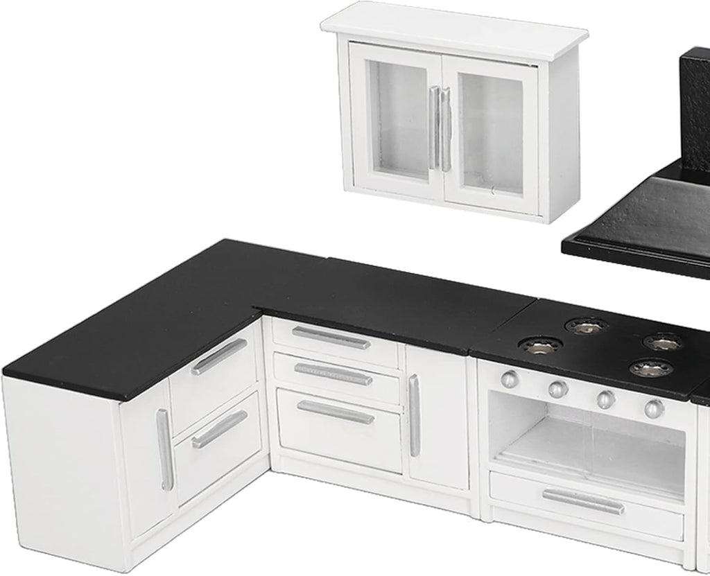 Keenso 1:12 Mini Dollhouse Kitchen Cabinet Set Wood Craftsmanship DIY J587720