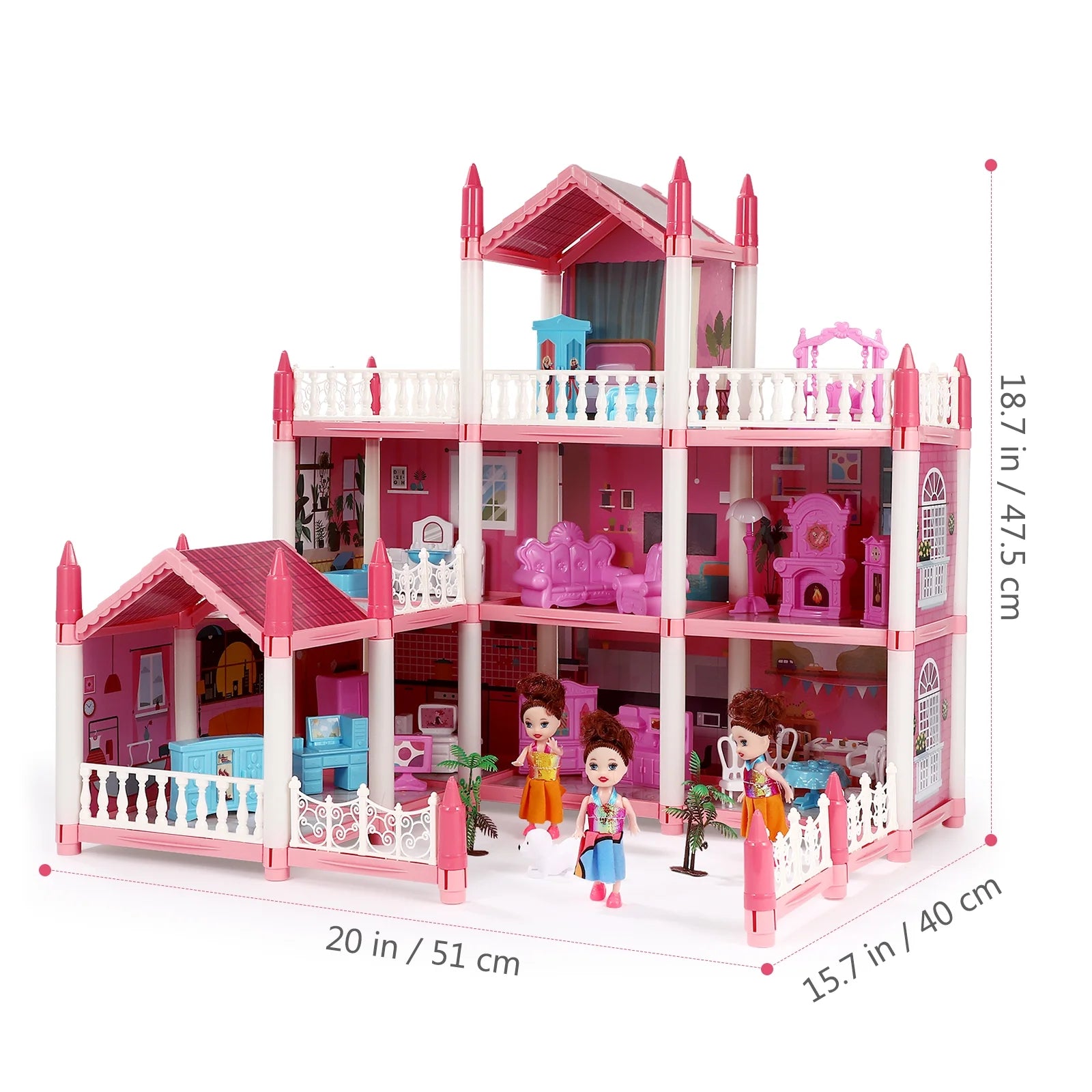 Children's Play House Princess Mansion Dollhouse Toy with Accessories F36147